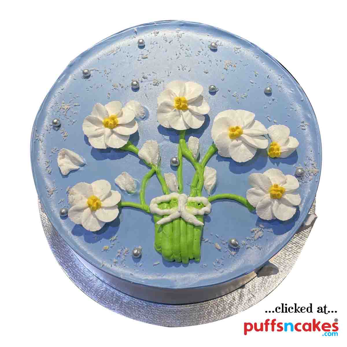 (1634) General Floral Theme Cake